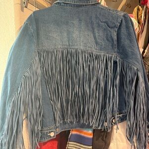 Scully Blue Denim Jacket with Fringe